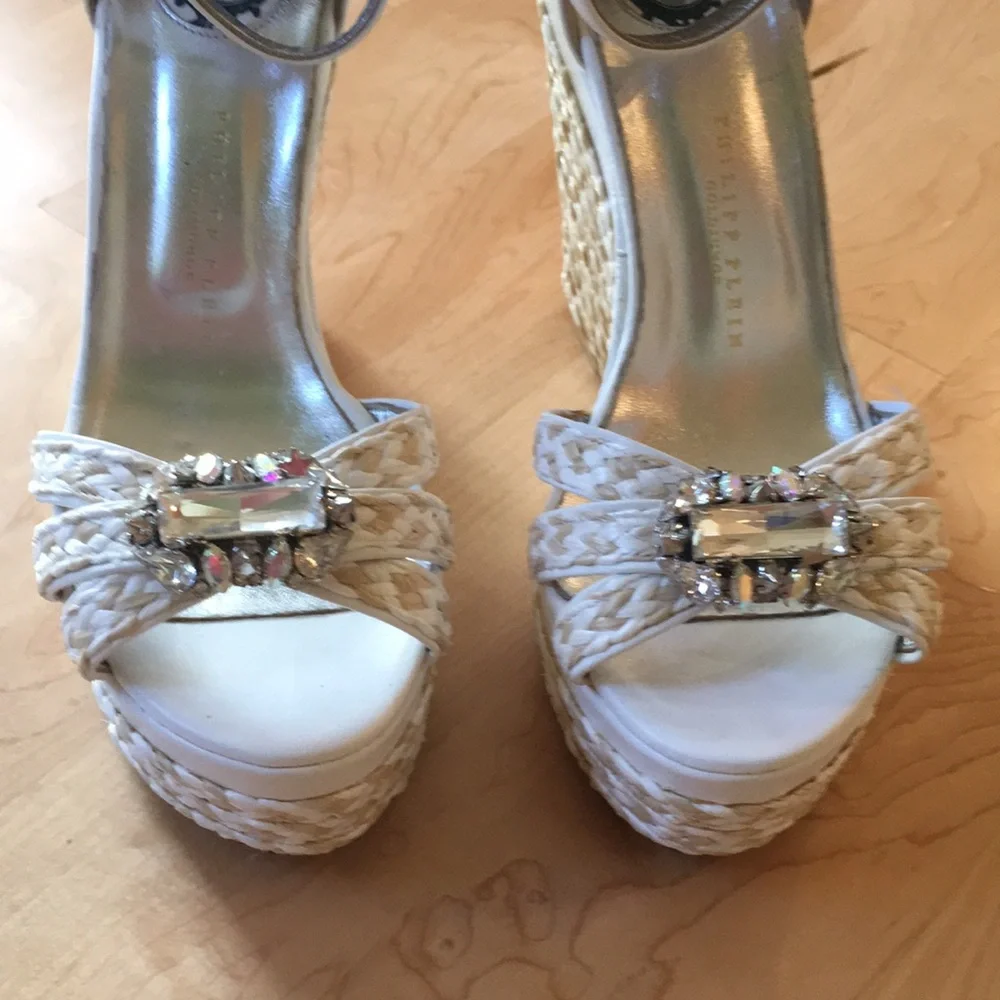 Philipp Plein GOLDJUNGE Collection Wedge Sandals
